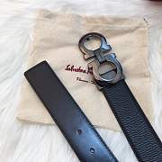 Ferragamo's original single leather with a width of 3.5 bright black - 2