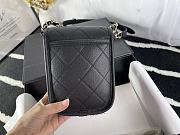 Chanel Mobile Phone Bag (Black) 18cm  - 2