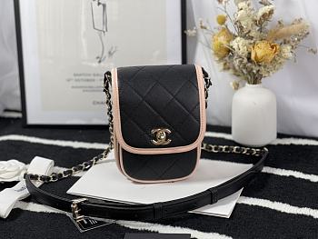 Chanel Mobile Phone Bag (Black_Orange) 18cm 