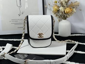 Chanel Mobile Phone Bag (Black_White) 18cm 