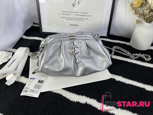 Chanel Cloud Bag (Silver) 22cm  - 1
