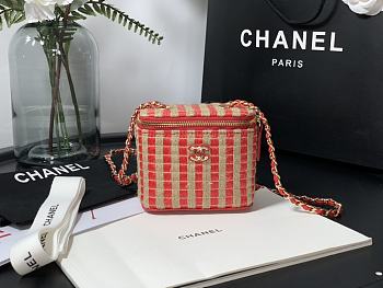 Chanel Small Striped Box Cosmetic Bag