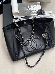 CHANEL Tote Bag Shopping Bag (Black) A2021 - 4