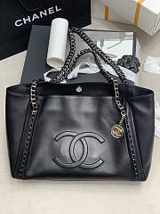 CHANEL Tote Bag Shopping Bag (Black) A2021 - 1