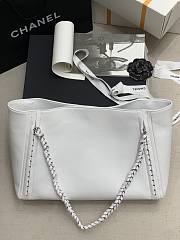 CHANEL Tote Bag Shopping Bag (White) A2021 - 2