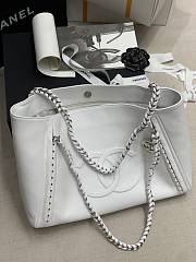 CHANEL Tote Bag Shopping Bag (White) A2021 - 4