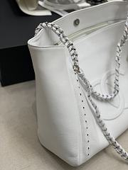 CHANEL Tote Bag Shopping Bag (White) A2021 - 6