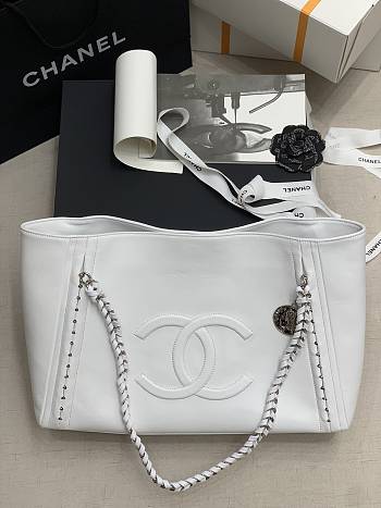 CHANEL Tote Bag Shopping Bag (White) A2021