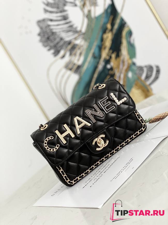 CHANEL Top Hardware Logo Version Bag (Black) - 1