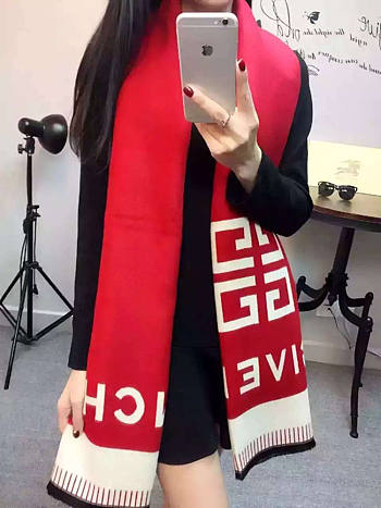 Givenchy F Big Red Scarf