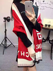 Givenchy F Big Red Scarf - 4