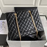 CHANEL Rhombohedral Leather Tote Shopping Bag 35cm (Black) AS6611 - 5