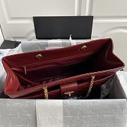 CHANEL Rhombohedral Leather Tote Shopping Bag 35cm (Red Rouge) AS6611 - 2