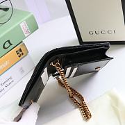 GUCCI V-Shaped Leather Card Holder Bag 11cm (Black) 625693 - 2