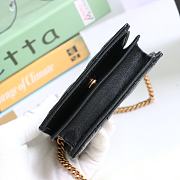 GUCCI V-Shaped Leather Card Holder Bag 11cm (Black) 625693 - 3