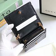 GUCCI V-Shaped Leather Card Holder Bag 11cm (Black) 625693 - 4