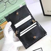 GUCCI V-Shaped Leather Card Holder Bag 11cm (Black) 625693 - 6