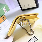 GUCCI V-Shaped Leather Card Holder Bag 11cm (Lime Yellow) 625693 - 6