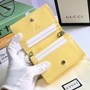 GUCCI V-Shaped Leather Card Holder Bag 11cm (Lime Yellow) 625693 - 2