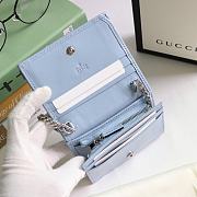 GUCCI V-Shaped Leather Card Holder Bag 11cm (Light Blue) 625693 - 5