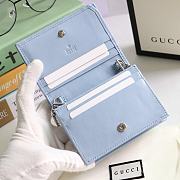 GUCCI V-Shaped Leather Card Holder Bag 11cm (Light Blue) 625693 - 6