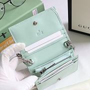 GUCCI V-Shaped Leather Card Holder Bag 11cm (Light Green) 625693 - 3
