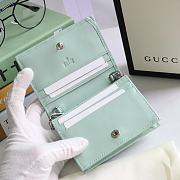 GUCCI V-Shaped Leather Card Holder Bag 11cm (Light Green) 625693 - 6