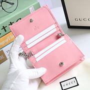 GUCCI V-Shaped Leather Card Holder Bag 11cm (Light Pink) 625693 - 2