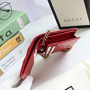 GUCCI V-Shaped Leather Card Holder Bag 11cm (Red) 625693 - 2