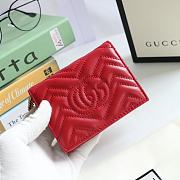 GUCCI V-Shaped Leather Card Holder Bag 11cm (Red) 625693 - 4