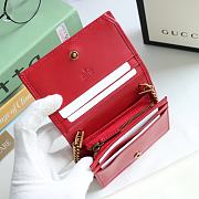 GUCCI V-Shaped Leather Card Holder Bag 11cm (Red) 625693 - 6