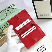 GUCCI V-Shaped Leather Card Holder Bag 11cm (Red) 625693 - 5