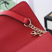 Gucci Women's Interlocking GG Crossbody Chain Wallet (Red Leather) 510314 - 3