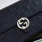 Gucci Women's Interlocking GG Crossbody Chain Wallet (Black Pressed) 510340  - 3