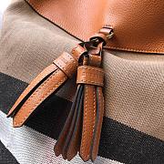 BURBERRY Original Single New Plaid Cotton And Linen Blended Hobo Bag (Brown) 50431 - 2