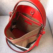 BURBERRY Original Single Star Contrast Color Bag  Jute Canvas Hobo Bag (Red) 57421 - 2