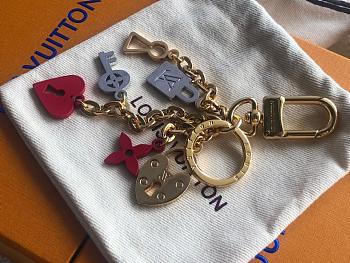 LV keychain M67438 This Love Lock Heart and Keys bag decoration and keychain