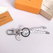 LV original single keychain M67224 new white rope - 6