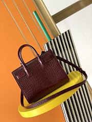 YSL Classic Sac De Jour Nano In Embossed Crocodile Shiny Leather (Rouge Legion) 22cm 392035DND1N6475 - 4