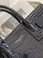 YSL Classic Sac De Jour Nano In Embossed Crocodile Shiny Leather (Black) 22cm 392035DND1N1000 - 2