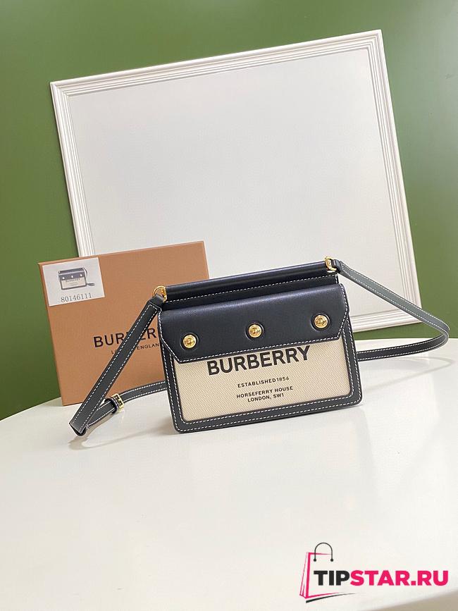 BURBERRY Mini Horseferry Print Title Bag with Pocket Detail (Black) 80146111 - 1