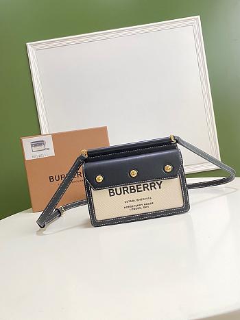BURBERRY Mini Horseferry Print Title Bag with Pocket Detail (Black) 80146111