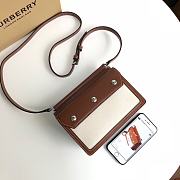 BURBERRY Mini Horseferry Print Title Bag with Pocket Detail (Natural_Malt Brown) 80146111 - 5