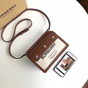 BURBERRY Mini Horseferry Print Title Bag with Pocket Detail (Natural_Malt Brown) 80146111 - 1