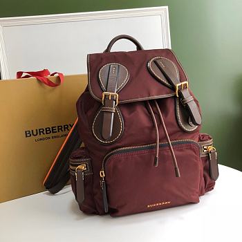 BURBERRY B’s latest iconic The Rucksack Army Backpack (Red Wine)