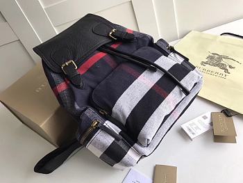 BURBERRY B's The Rucksack Military Backpack (Black canvas) 5651