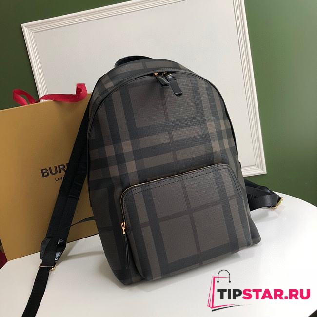 BURBERRY Vintage Check Nylon Backpack (Brown) - 1