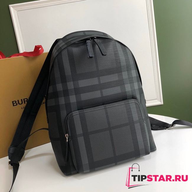 BURBERRY Vintage Check Nylon Backpack  (Black)  - 1