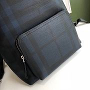 BURBERRY Vintage Check Nylon Backpack (Blue Navy)  - 6