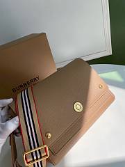 BURBERRY Topstitched Leather Note Crossbody Bag (Tan) 80430551 - 4